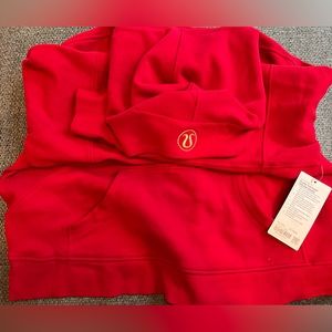 NWT :: Limited Edition Scuba Oversized Half-Zip Hoodie in Dark Red.